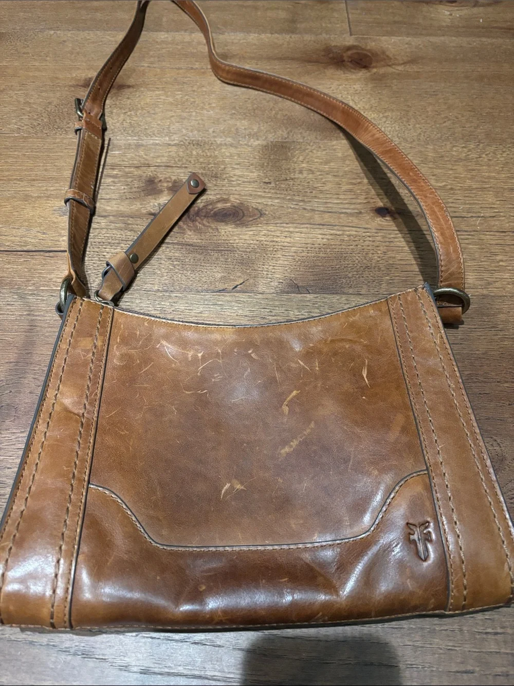 Frye Cognac Brown Leather Shoulder Bag